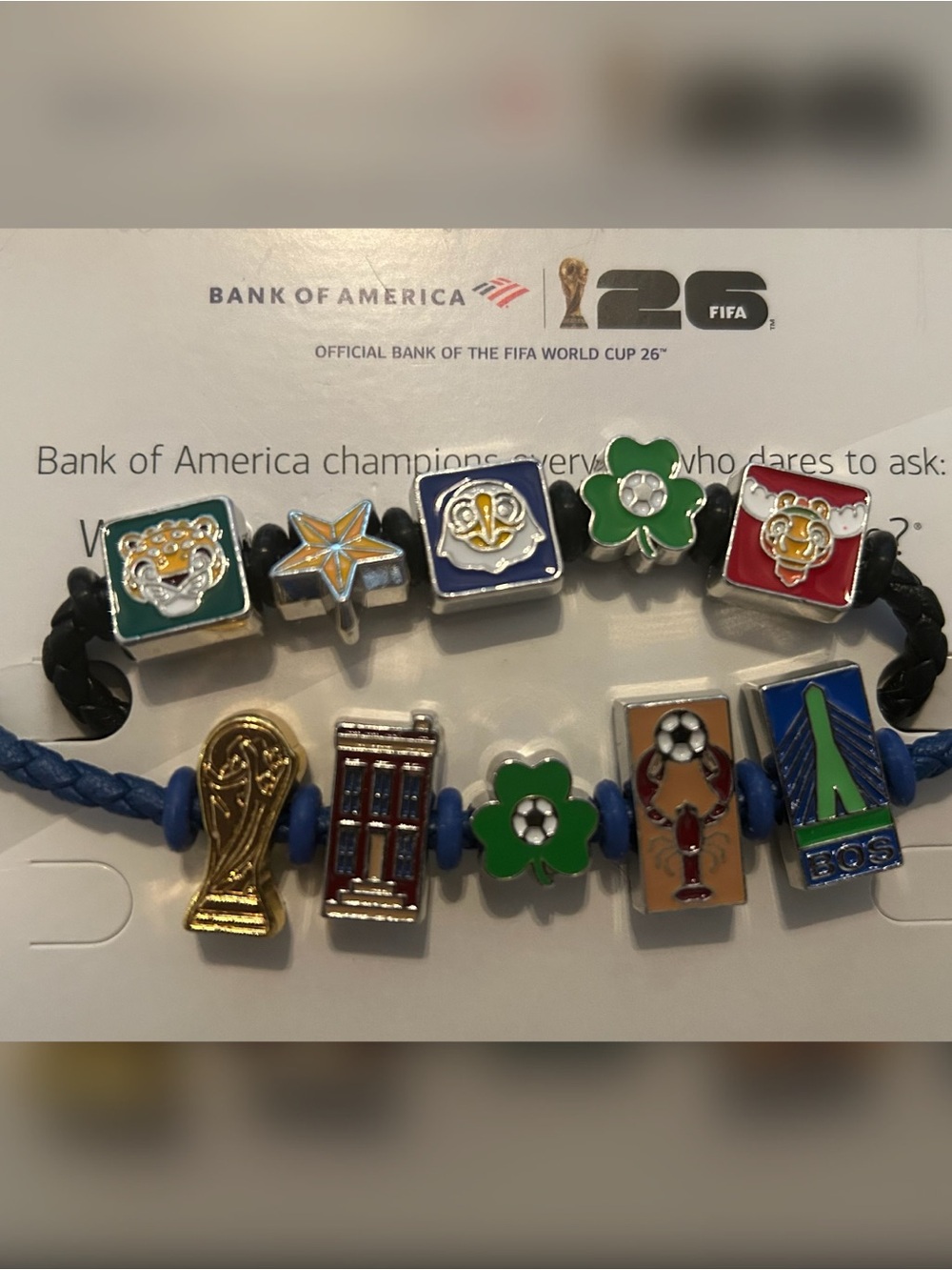 FIFA World Cup 2026 Collectible Charm Bracelet Set with Green, Blue, Red Accents